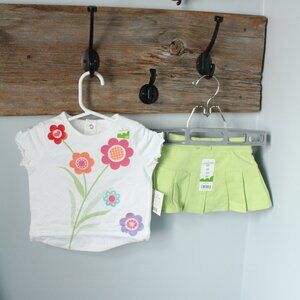 Jumping Beans Size 6-9M Outfit Lime Skort